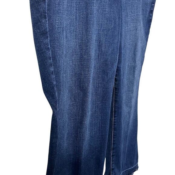 Talbots Straight Leg Womens Dark Wash Stretch Raw Hem High Rise Jeans sz 16 - Picture 3 of 16